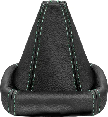 Produktbild von Schaltsack Naht grün Schaltmanschette passend für VW Golf 2 3 Passat 35i Polo 6N Vento 100% Echtleder