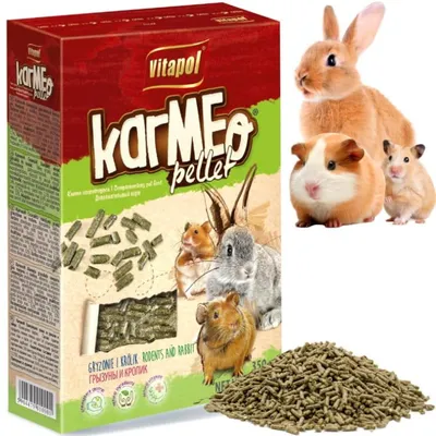 Productafbeelding van Vitapol Karmeo pellets met luzerne, 350g, voor knaagdieren, konijnen en hamsters