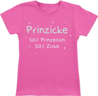 Produktbild von Sprüche T-Shirt Damen Kids - Prinzicke pink 140