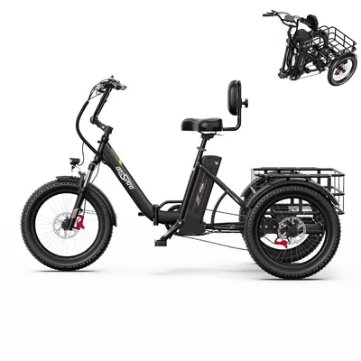 Produktbild von faltbares Elektro-Dreirad ，Pedelec ，Schwarz und Braun mit 250W Motor, 48V18Ah Akku，20*3,0 Zoll