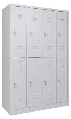 Productafbeelding van Lockerkast metaal - 8 compartimenten - Afsluitbare deuren - Grijs 180 x 120 x 50 cm