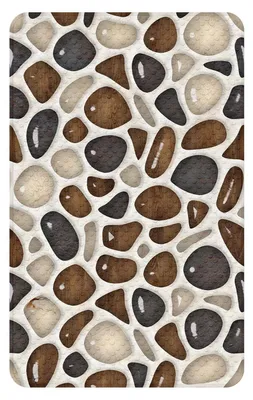 Immagine prodotto di Tappetino antiscivolo per doccia, 50x80 cm, con motivo di ciottoli 3D marroni