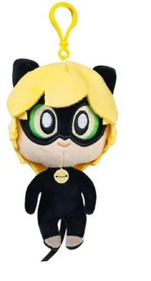 Produktbild von Miraculous Ladybug Cat Noir Plagg Tikki Kwami Lifesize Plagg Kuscheltier Plüsch Plüschtier (Miraculous Cat Noir 18 cm)