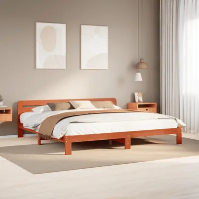 Obrázok produktu pre Maison Exclusive – Masívna drevená posteľ bez matraca, voskovohnedá, 180 x 200 cm, borovicové drevo