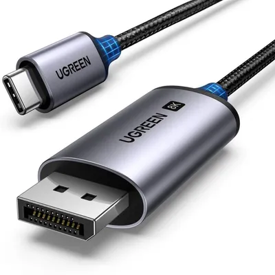 Zdjęcie produktu dla Kabel Ugreen CM556 ze złączami USB-C i DisplayPort 8K o długości 1 m - szary