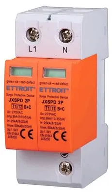 Immagine prodotto di Scaricatore di sovratensione 2P T1+T2 In 25 kA Imax 50 kA ETTROIT JX5230