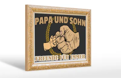 Produktbild von Holzschild Papa und Sohn Freunde für immer, 30x20 cm, Holzschilder