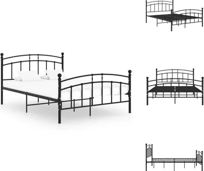 Produktbild von vidaXL Bettgestell Schwarz Metall 200x200 cm -  Betten & Bettgestelle