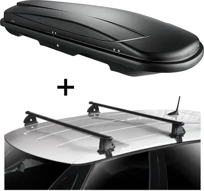 Obrázek produktu pro Střešní box VDPJUXT400 400 litrů černý uzamykatelný + střešní nosič VDP EVO ocel kompatibilní s Mercedes Classe A (W168) 5 dveří 1997-2004