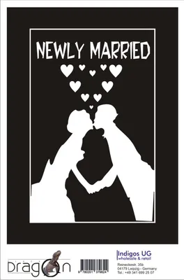 Produktbild von Aufkleber / Autoaufkleber - JDM / Die cut / Auto / OEM - Newly merried - 210x150mm gold - Heckscheibe / Heckscheibenaufkleber