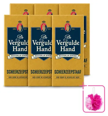 Immagine prodotto di 6 saponette da barba De Vergulde Hand - 75 g - confezione risparmio - 6 pezzi