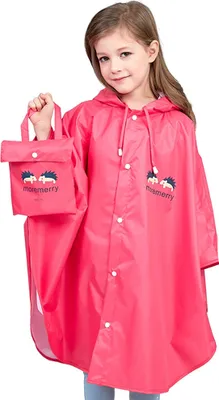 Produktbild von Regenponcho Kinder Regencape Mädchen Jungen 100% regenfest Tragbar Faltbar Regenmantel Kinder Regenponcho Fahrrad mit Aufbewahrungstasche Regenjacke Kinder Wasserdicht Atmungsaktiv 100-130cm