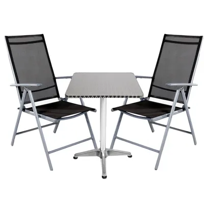 Produktbild von Bistrogarnitur 3-teilig Aluminium - Textilen / Anthrazit