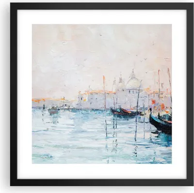 Produktbild von Gerahmtes Poster - Schwarzer Rahmen - Venedig Basilika - 40x40 cm - Wand Bild - Wanddeko - Wandbilder - Kunstposter - Wandposter - Bilderrahmen - Bilder - Kunstdruck - Wandbild - P2BAC40x40-3662