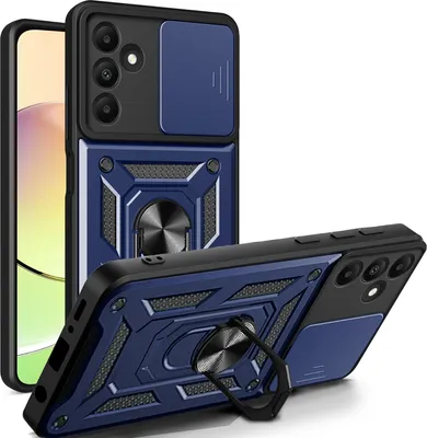 Produktbild von Outdoor Panzer Hülle für Samsung Galaxy A15 mit Kameraschutz Ringhalter Bumper  Blau