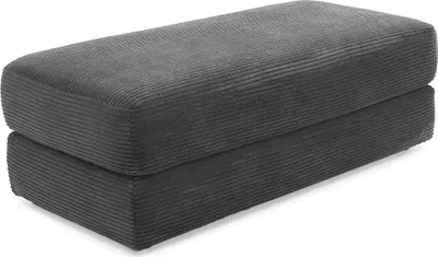 Produktbild von Polsterhocker 124x60 cm Federkern Sitzbank Designerhocker in Cord Dunkelgrau / 15255