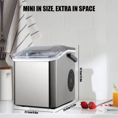 Obrázok produktu pre Stroj na výrobu zmrzliny – strieborný – 110 W – 12 kg/24 hodín – nerezová oceľ – automatické čistenie