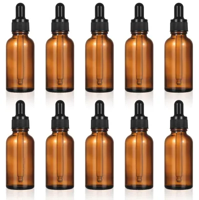 Productafbeelding van 10 Stuks Pipetflessen van 30 ml, Bruine Glazen Fles met Druppelpipet