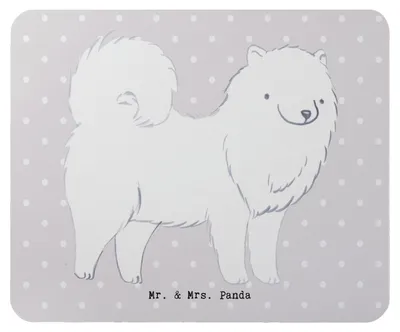 Produktbild von Mr. & Mrs. Panda Mauspad Samojede Lebensretter - Grau Pastell - Geschenk, mausteppich, Samojedenspitz, Mousepad, Mouse Pad, computer, mousematte, Samojedenhund