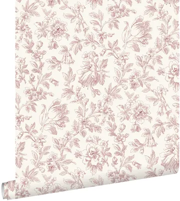 Obrázek produktu pro Tapeta ESTAhome, elegantní květinový vzor, barva burgundská, rozměry 0,53 x 10,05 m