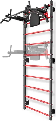 Produktbild von Marbo Sport Set MHU1 | Sprossenwand zur Wandmontage 230 x 81 cm MH-U204 + multifunktionelle Klimmzugstange für die Wandmontage (2in1) MH-U205
