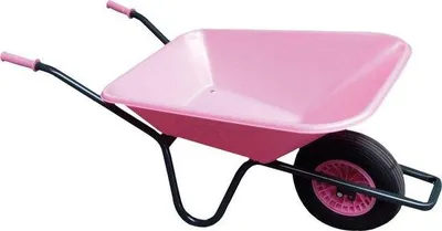 Productafbeelding van Kruiwagen - Transportkar - Tuinwerkzaamheden - Luchtwiel - 90 liter - Roze