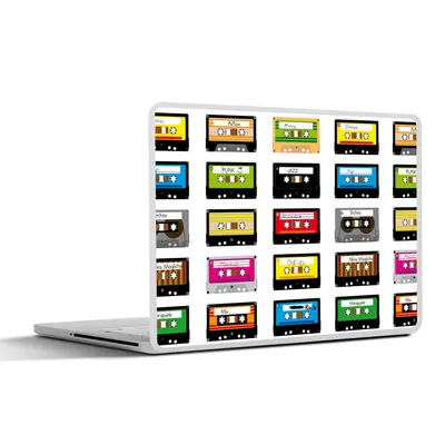 Produktbild von MuchoWow® Laptop Aufkleber Sticker Cover Muster - Kassettenkassetten - Musik 30x22 cm - Laptop-Sticker