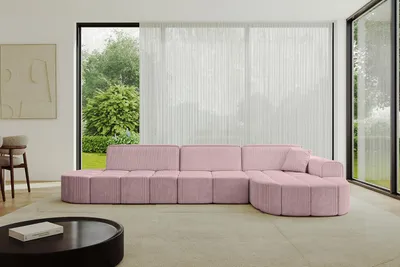 Produktbild von ALTDECOR Ecksofa in L-Form Livo-L2 - 337x173x79,5 Rosa - Corner Sofa Bett Eckcouch Couch Wohnlandschaft Cauchsofa