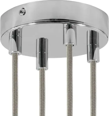 Immagine prodotto di Creative-Cables Kit rosone cilindrico in Metallo a 4 Fori - Cilindrico, Cromo