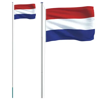 Produktbild von Niederländische Flagge mit Mast 6,08 m Aluminium