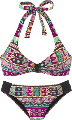 Produktbild von Buffalo Triangel-Bikini pink bedruckt Größe 34 Cup C/D