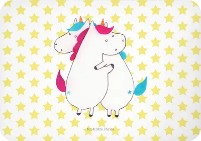 Produktbild von Mr. & Mrs. Panda magnet Einhörner Umarmen - Weiß - Geschenk, zettelhalter, whiteboardmagnet, BFF, Kühlschrankmagnet, Einhorn, wandmagnet, Familie, Unicorn, haftmagnet