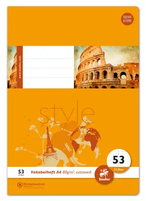 Produktbild von Vokabelheft - LIN53, A4, 24 Blatt, 80 g/qm, 9 mm liniert mit 1 MST, 2 St.