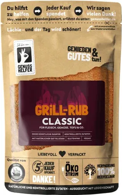 Produktbild von Grill-Rub Classic, BBQ Rub Gewürz, Gewürzmischung für Grillfleisch und Marinaden, 200g