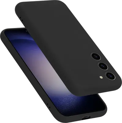 A black phone case is shown partially covering a smartphone.