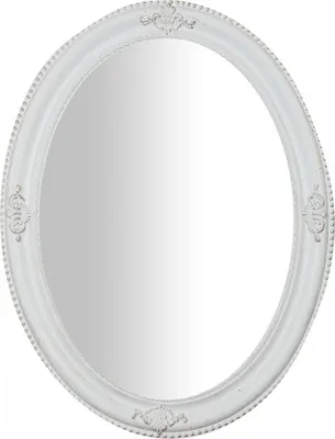 Produktbild von Spiegel oval 84x64x4 cm, Wandspiegel oval, Vintage wand spiegel, Weiß