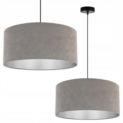 Immagine prodotto di Lampada a sospensione, lampadario da soffitto, cromo, paralume in velluto