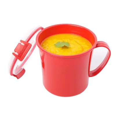 Immagine prodotto di tazza da minestra per microonde sistema con valvola 656 ml rosso