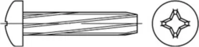 Produktbild von DIN 7516 Form A Linsenkopf-Gewindeschneidschraube VG M6x16 Stahl galvanisch verzinkt PH 500 Stk