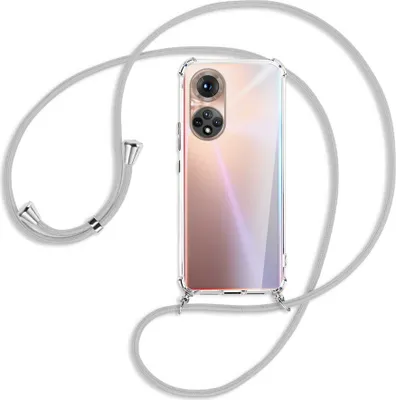 Produktbild von Handykette Backcover-Schutzhülle mit Band (Metall silberfarben) für Honor 50 (NTH-AN00) - silbergrau
