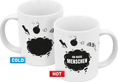 Produktbild von Tasse Bombe Ich hasse Menschen Farbwechsel 330ml