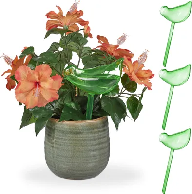Produktbild von Relaxdays Bewässerungskugeln 4er Set, automatische Wasserabgabe, Durstkugel in Vogel-Form, jeweils 200 ml, grün