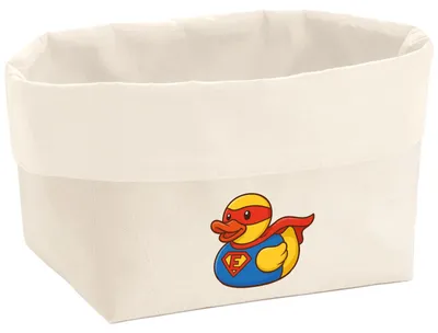 Produktbild von Huuraa Organizer Quietscheente Superheld Gummiente Hero 8 Liter Large Canvas Baumwolle Utensilo Geschenkidee