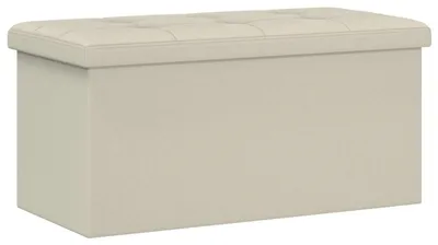 Productafbeelding van vidaXL Opklapbare opbergbank, wit, 180 kg, 80 liter, 77 x 38 x 38 cm