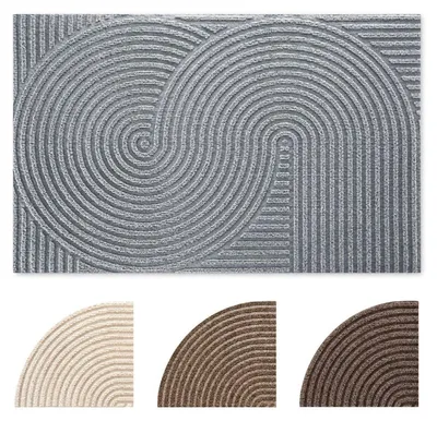 Produktbild von Fußmatte 60x90cm Hellgrau Maschinenwaschbar Rutschfest Innen Außen