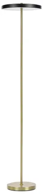 Produktbild von BELIANI LED Stehlampe Schwarz u. Messingfarben Metall 140 cm hoch Dimmbar Modern Minimalistisch Stehleuchte Standleuchte Büro Homeoffice