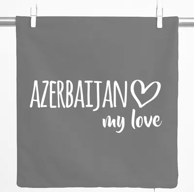 Produktbild von Huuraa Kissenbezug Azerbaijan my love 40x40cm Steel Grey Baumwolle Dekokissenbezug Geschenkidee