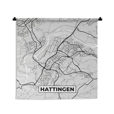 Produktbild von MuchoWow® Wandteppich Wandbehang Hattingen - Stadtplan - Karte - Deutschland 150x150 cm Tapisserie Dekoration Wandtuch - Wohnaccessoires - Modernes
