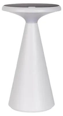 Produktbild von Außentischleuchten - Solar-Akku-Tischleuchte "PALU" weiß, Tischlampe für den Außenbereich im Design Style aus Kunststoff in weiß, 20 cm hoch, Ø 11,5 cm, LED Platine – dimmbar – Berührungssensor – Inkl. Memoryfunktion