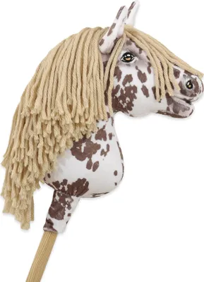 Produktbild von Hobby Horse Premium - Weiße-braune Pferd auf Stock mit beiger Mähne